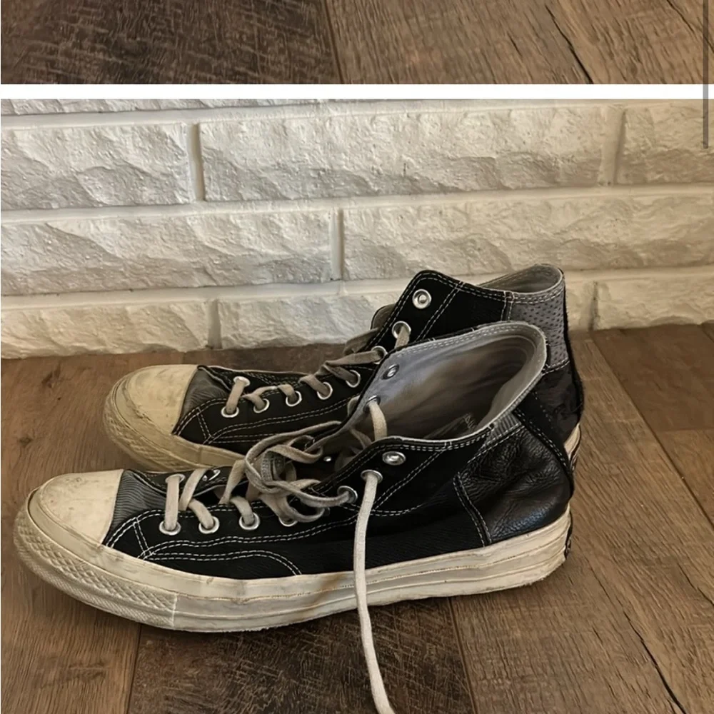 Converse Black and White High Top Sneakers - Picture 3 of 11